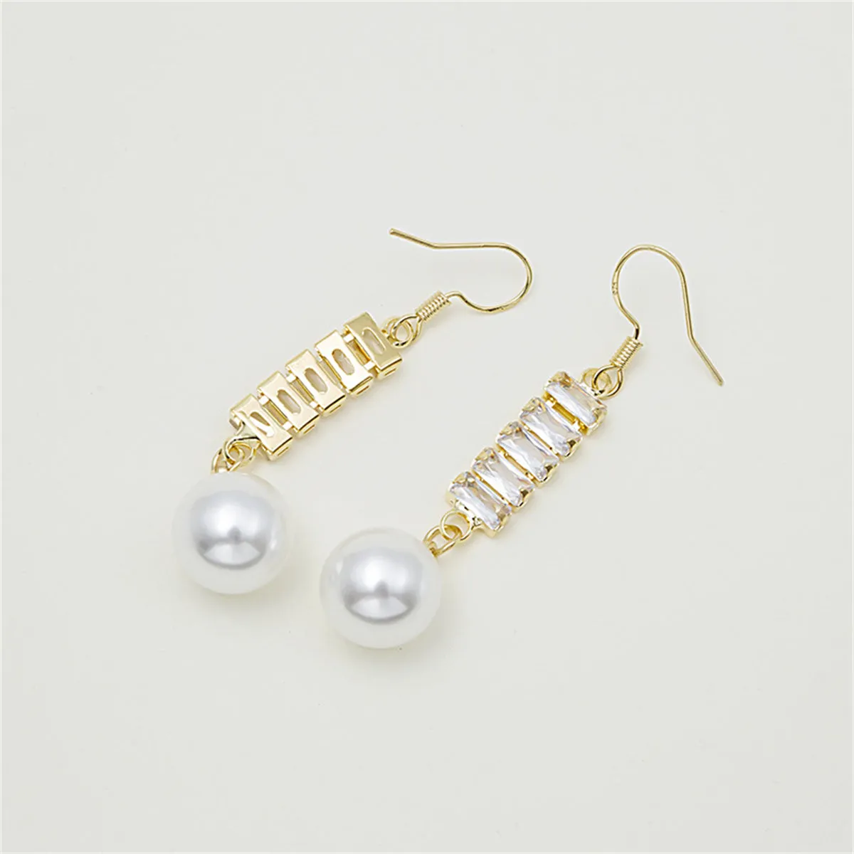 Cubic Zirconia & Pearl 18K Gold-Plated Drop Earrings