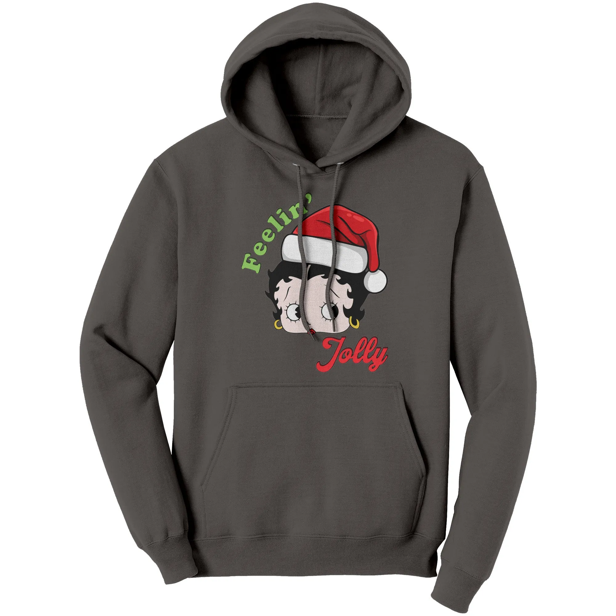 Feeling Jolly Hoodie, Betty Boop Christmas Hoodie, Unique Holiday Gift for Her, Women's Christmas Sweater, Betty Boop Hoodie, Womens Hoodie