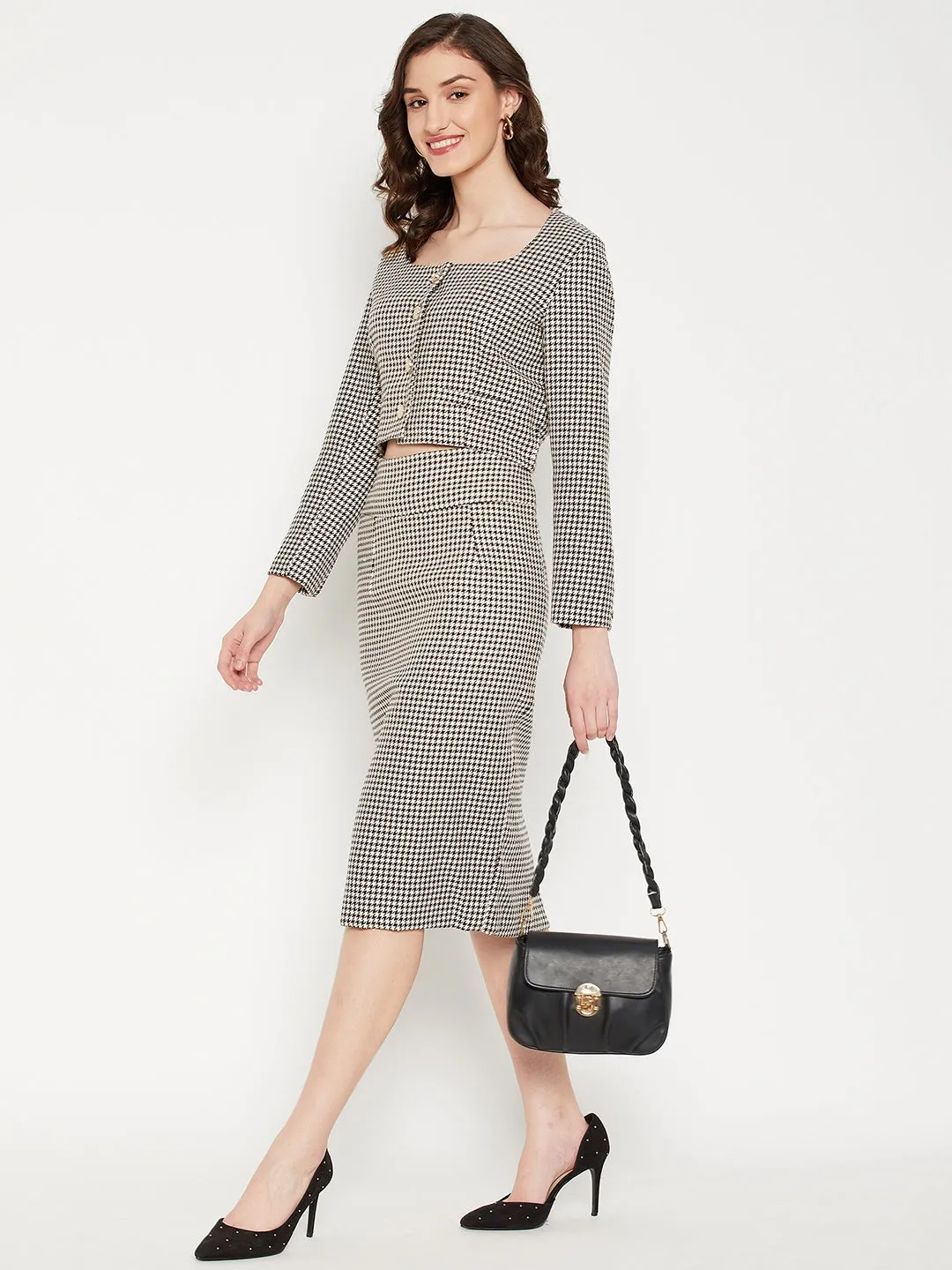 Madame Black Abstract Print Co-Ord Set